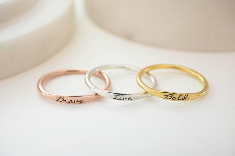 Personalized Skinny Name Ring