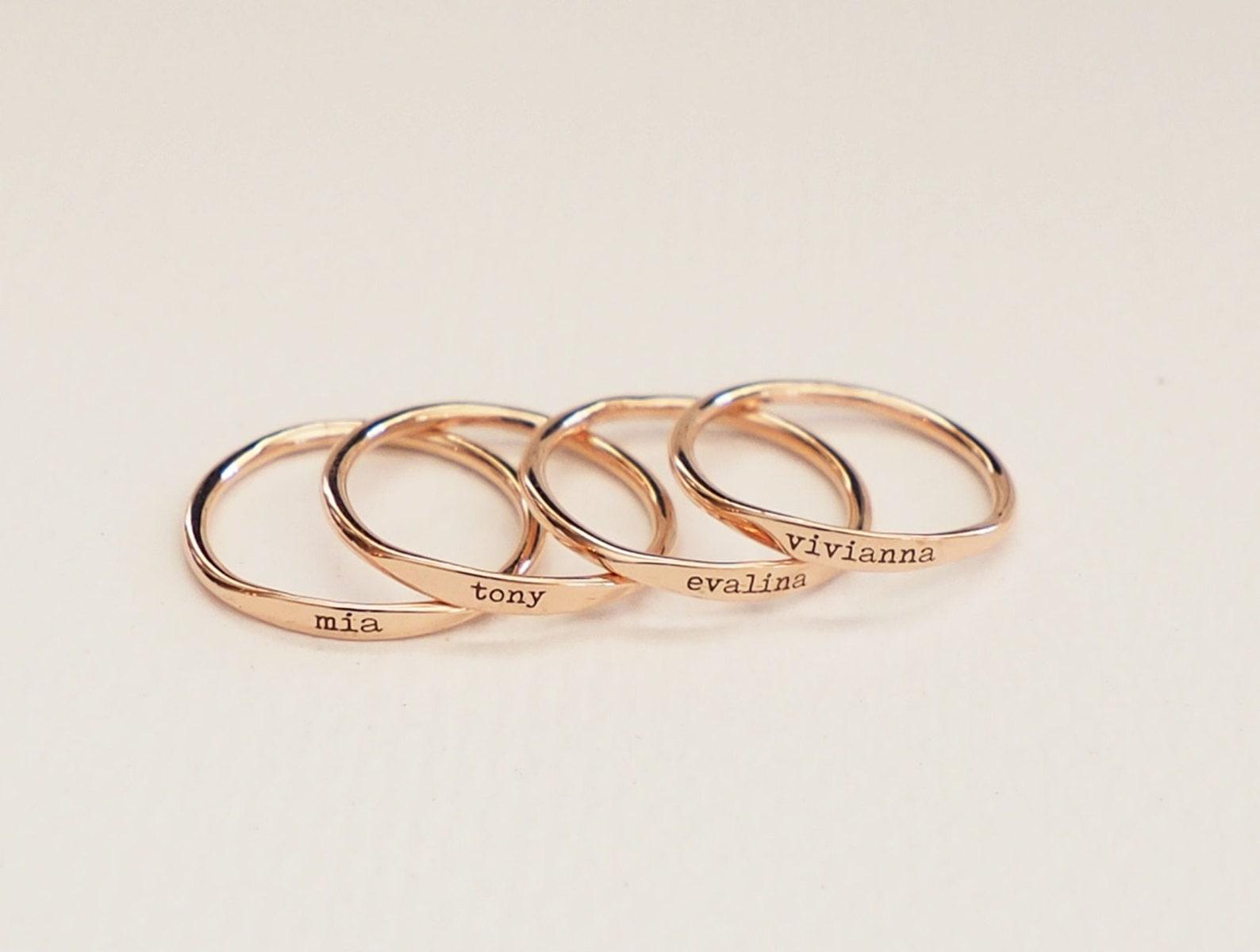 Personalized Skinny Name Ring