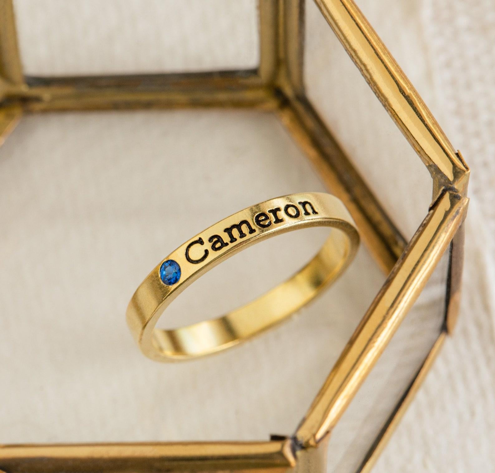 Personalized Birthstone Name Ring