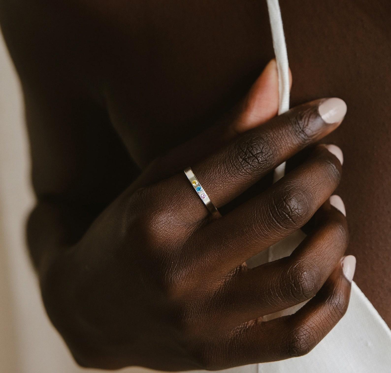 Personalized Birthstone Name Ring