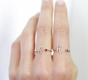 Personalized Sterling Silver Birthstone Ring