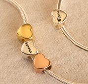 Custom Name Heart Charm Bracelet in Gold