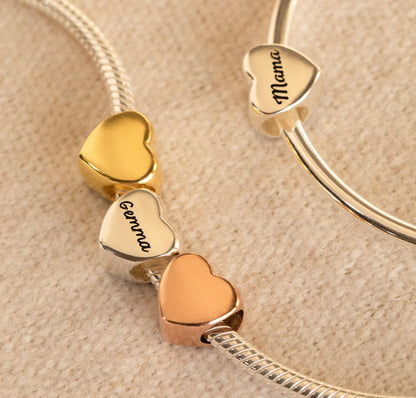 Personalized Heart Charm Baby Bracelet