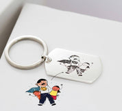 Personalized Kid Drawing Keychain Charm