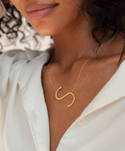 Large Sideways Initial Necklace for Bridesmaids