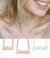 Personalized Old English Name Necklace