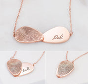 Adjustable Heart Fingerprint Necklace