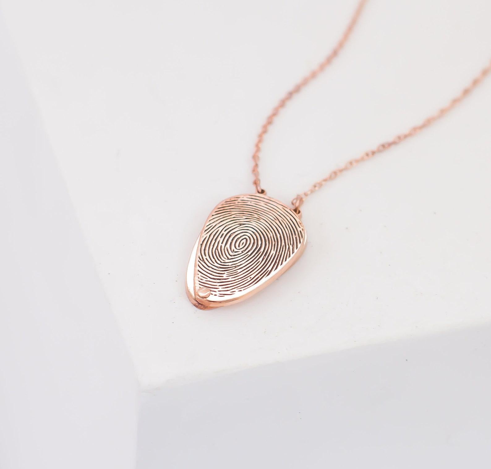 Adjustable Heart Fingerprint Necklace