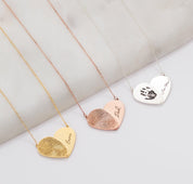 Adjustable Heart Fingerprint Necklace