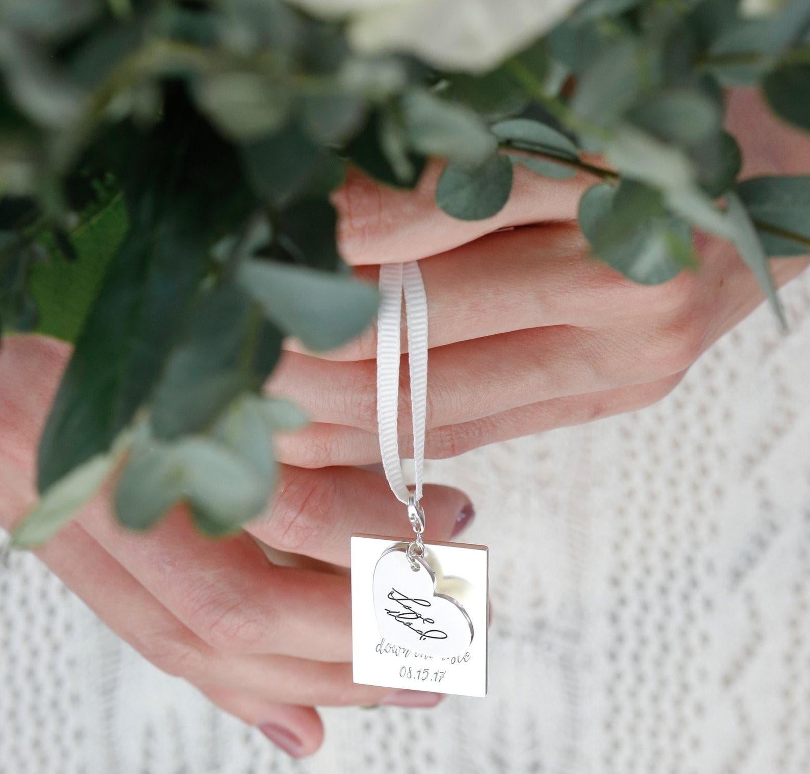 Handwriting Charm for Bridal Bouquets