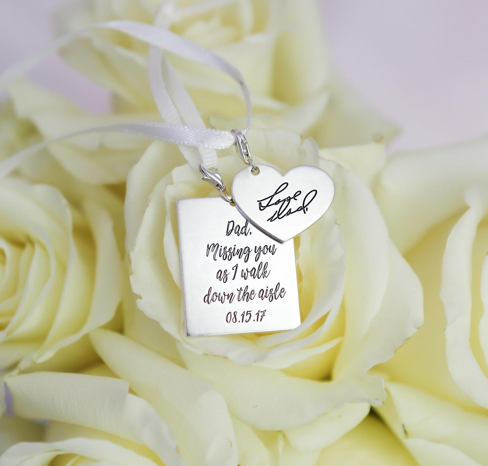 Handwriting Charm for Bridal Bouquets