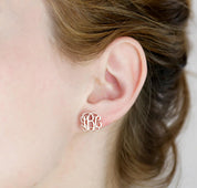 Sterling Silver Monogram Stud Earrings