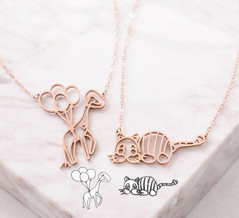 Custom Children's Drawing Necklace