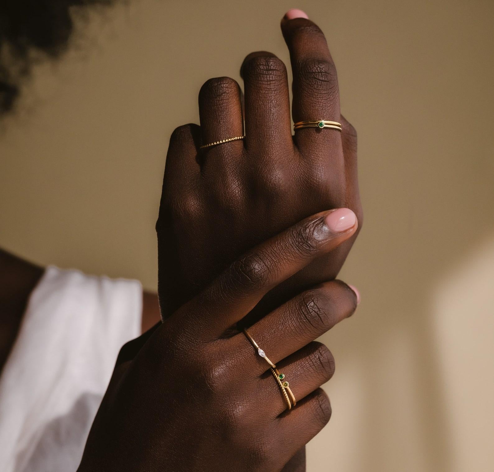 Minimalist Sterling Silver Birthstone Ring