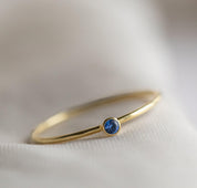 Minimalist Birthstone Sterling Silver Ring