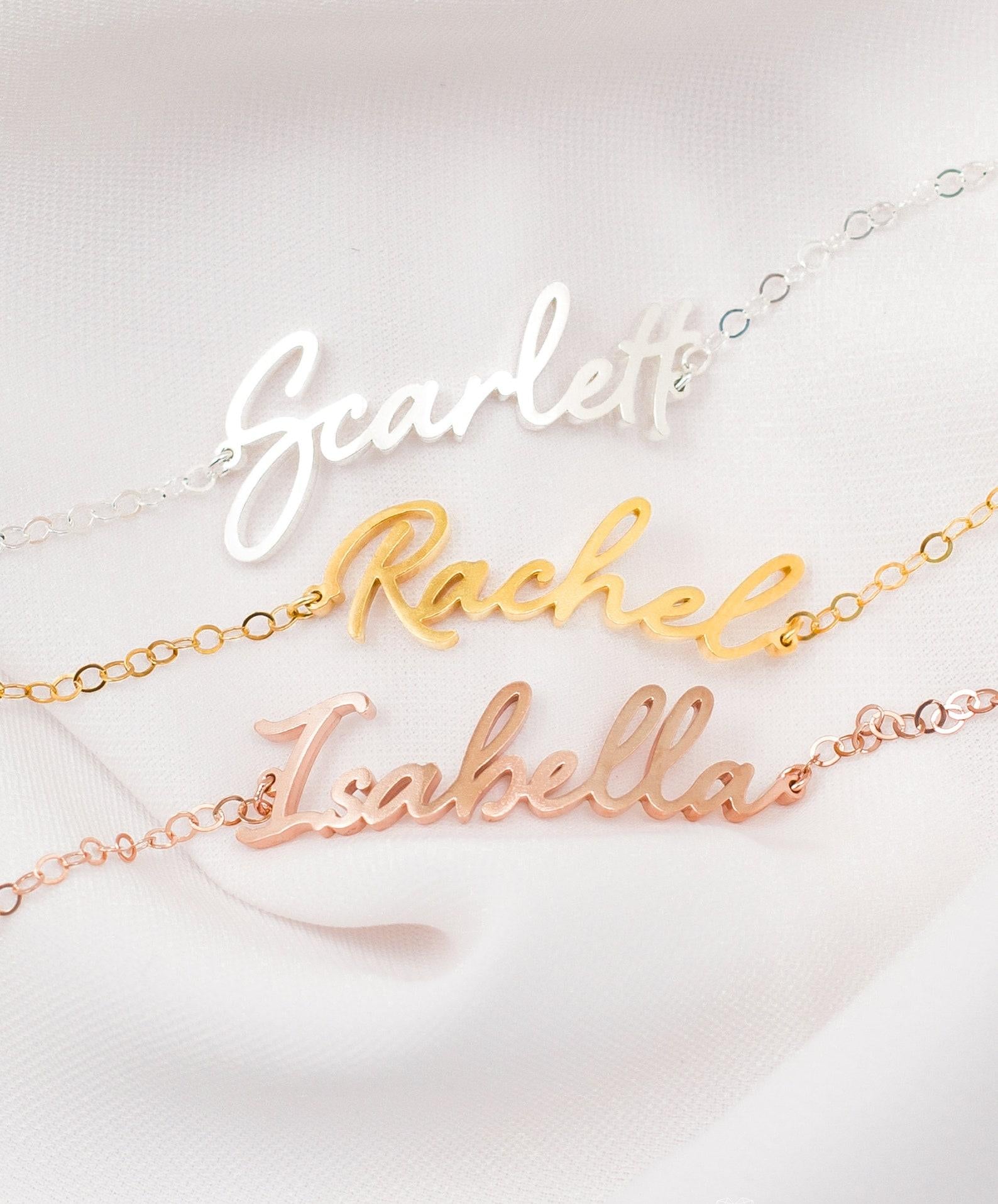 Personalized Dainty Name Bracelet in Rose Gold