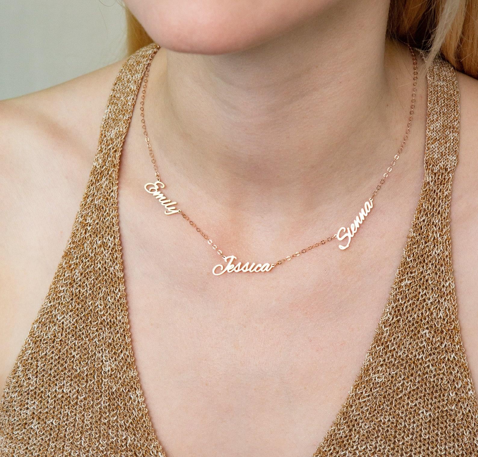 Personalized Family Necklace in Sterling Silver