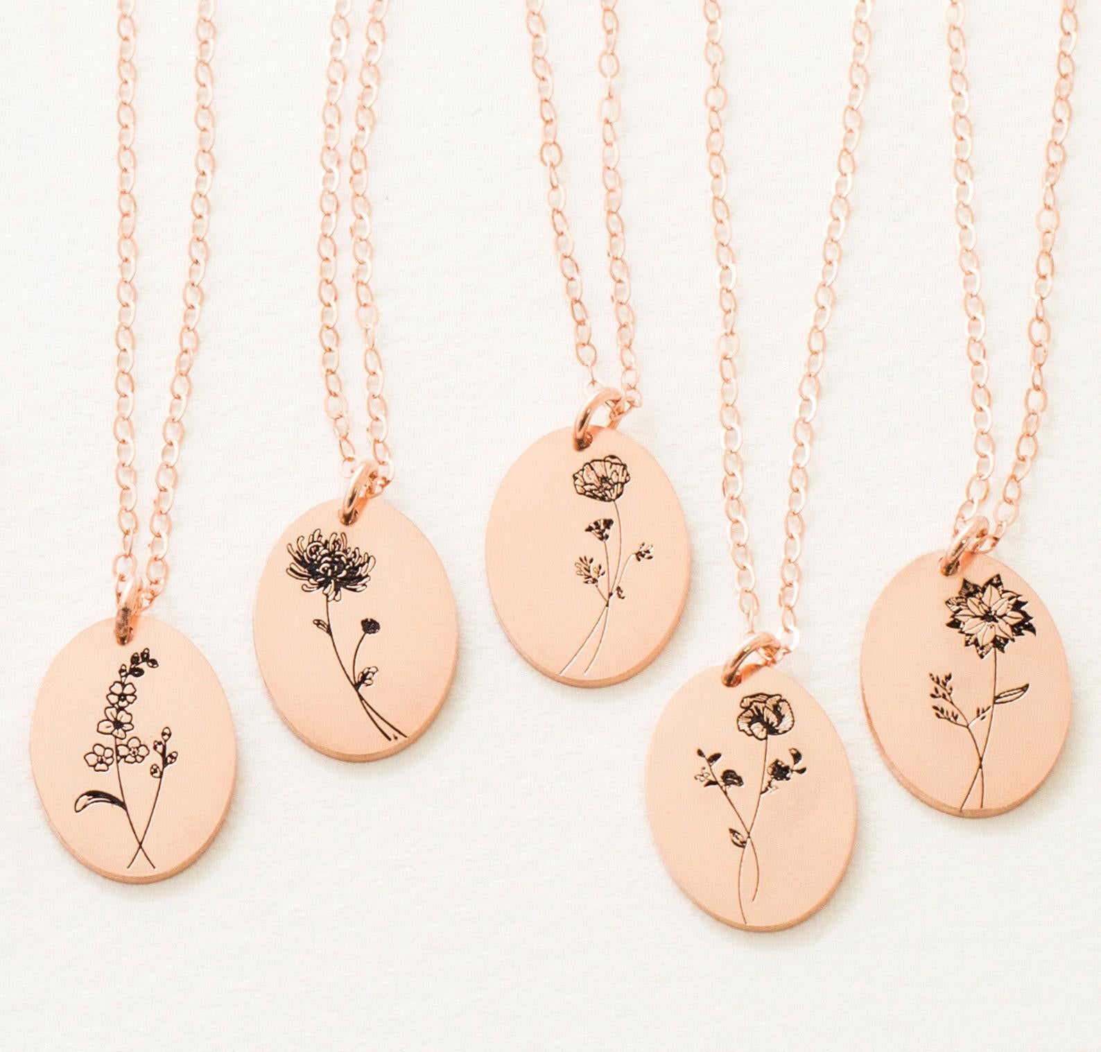 Dainty Floral Necklace in Sterling Silver