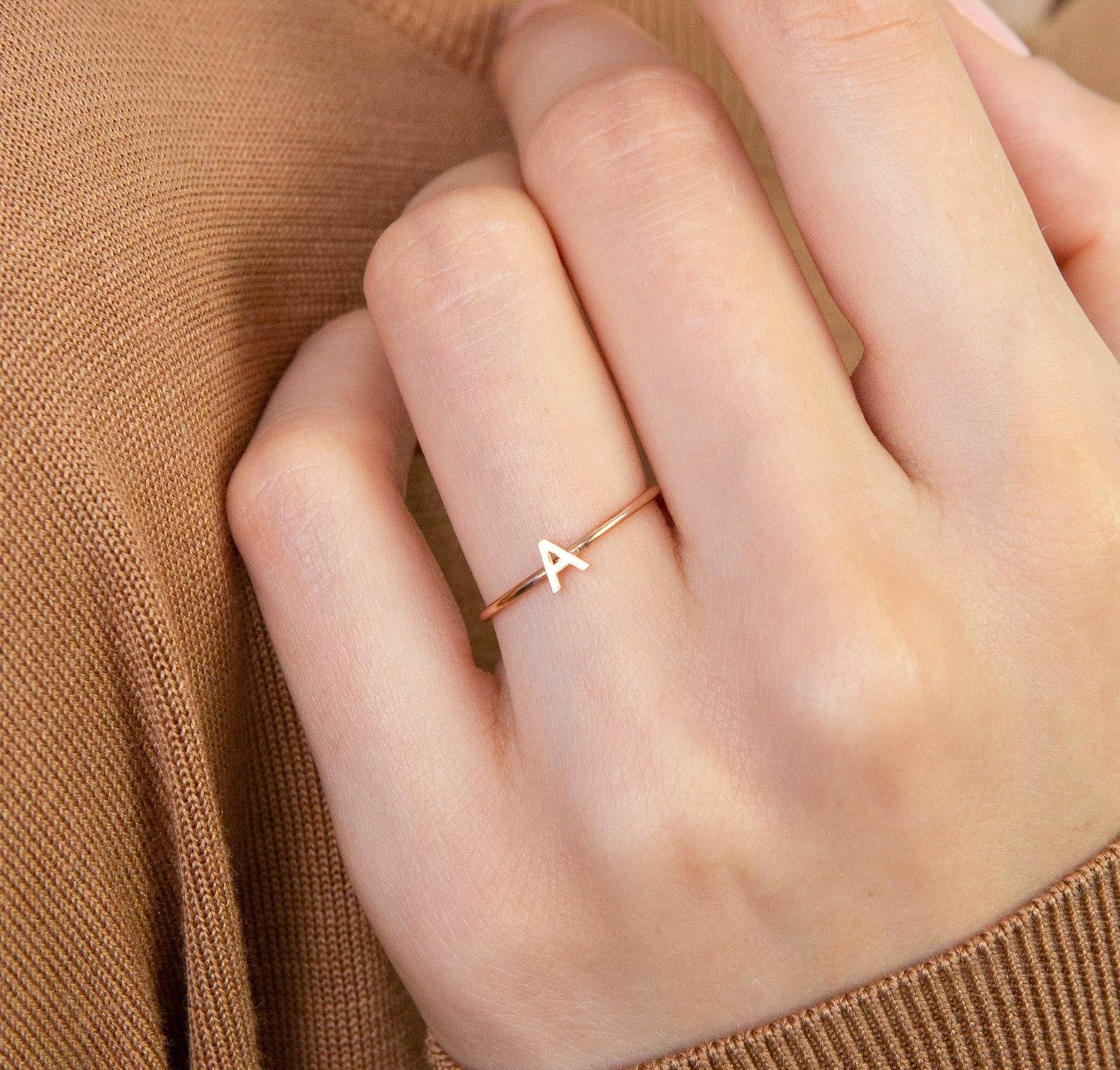 Personalized Initial Ring in Sterling Silver