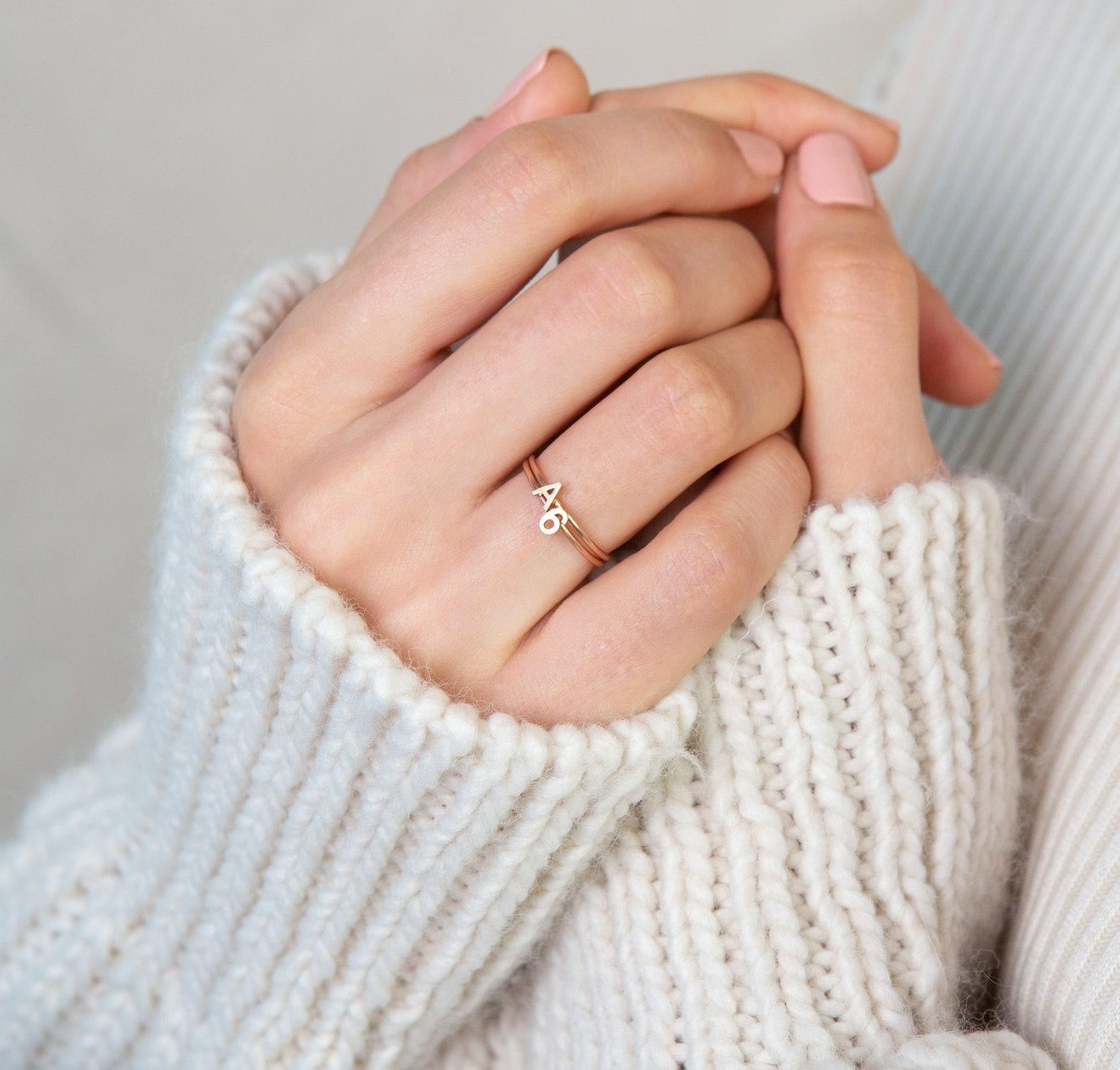 Personalized Initial Ring in Sterling Silver