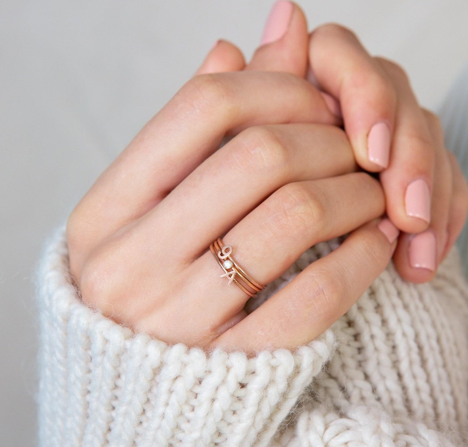 Personalized Initial Ring in Sterling Silver