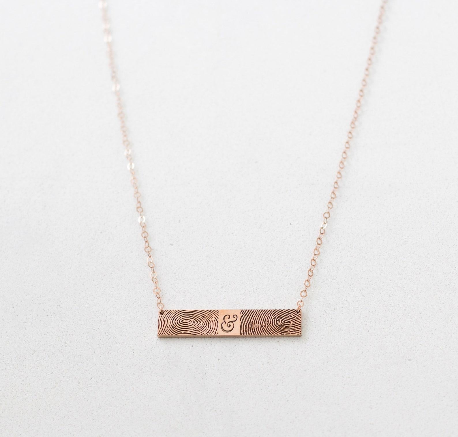 Fingerprint Necklace in Silver Gold Rose Gold