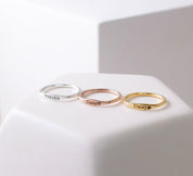 Custom Delicate Name Ring for New Moms