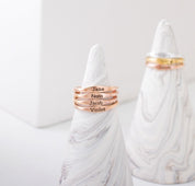 Custom Delicate Name Ring for New Moms