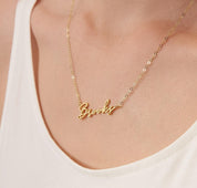 Dainty Script Name Necklace in Sterling Silver