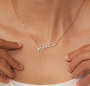 Dainty Script Name Necklace in Sterling Silver