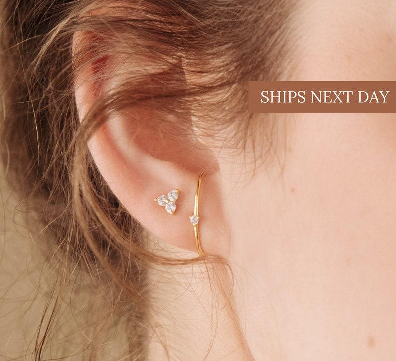 Minimalist Modern Arc Stud Earrings