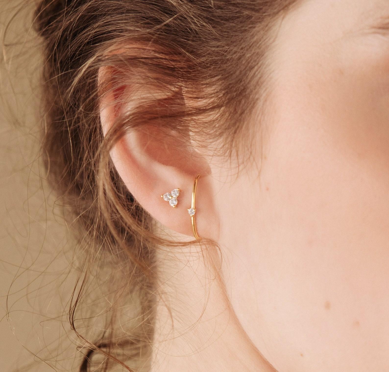 Minimalist Modern Arc Stud Earrings