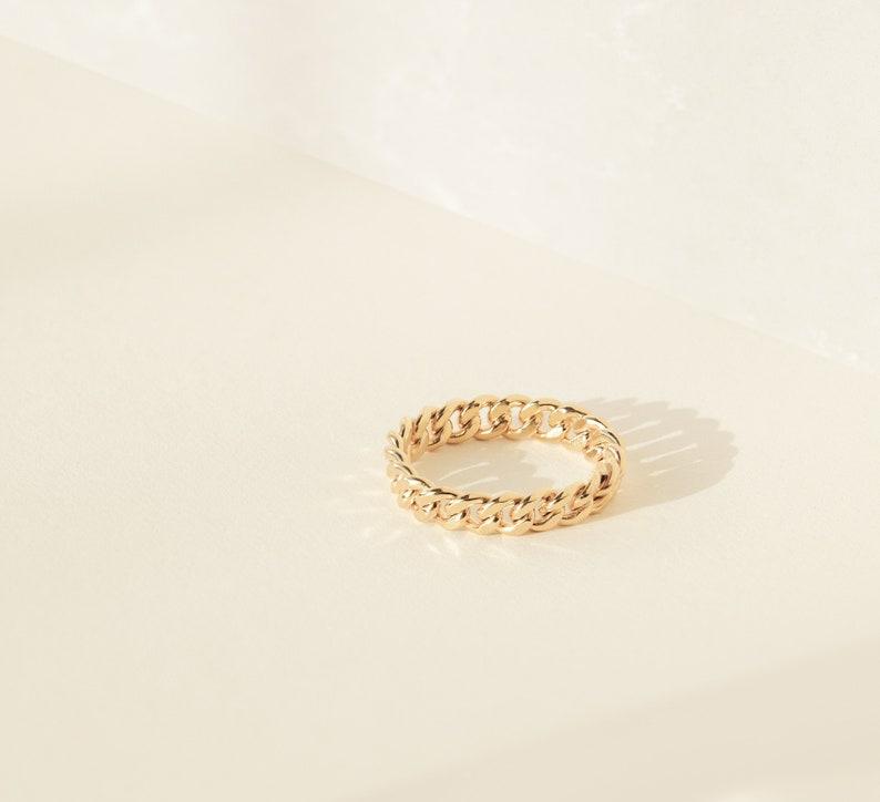 Gold Curb Chain Stacking Ring