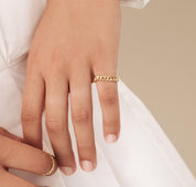 Gold Curb Chain Stacking Ring