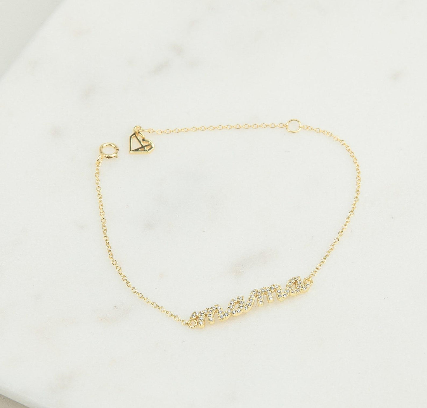 Personalized Mama Script Diamond Bracelet