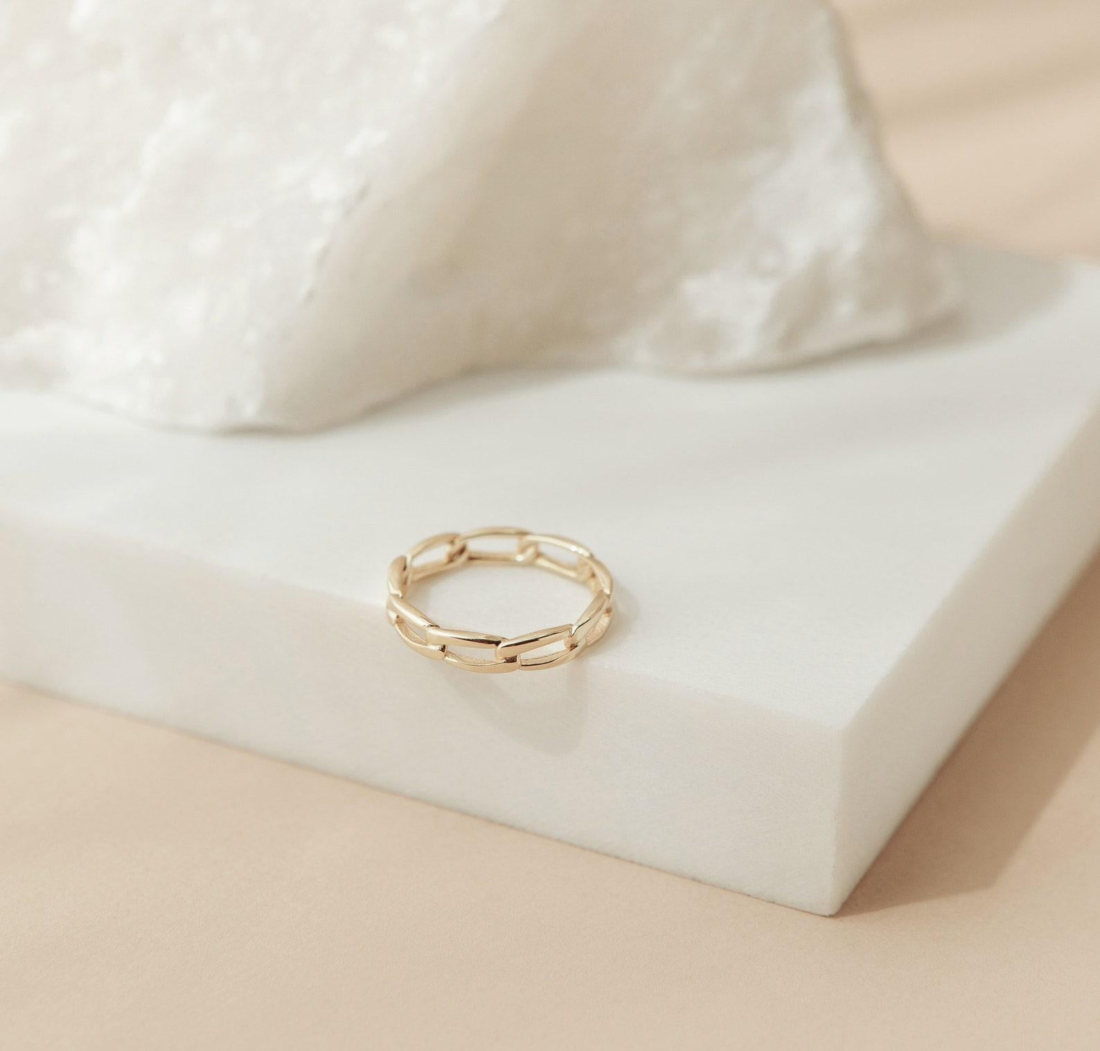 Minimalist Chain Friendship Stacking Ring