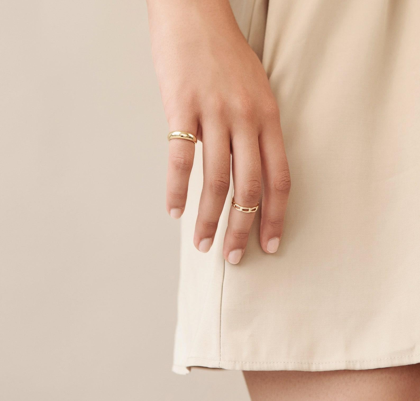 Minimalist Chain Friendship Stacking Ring