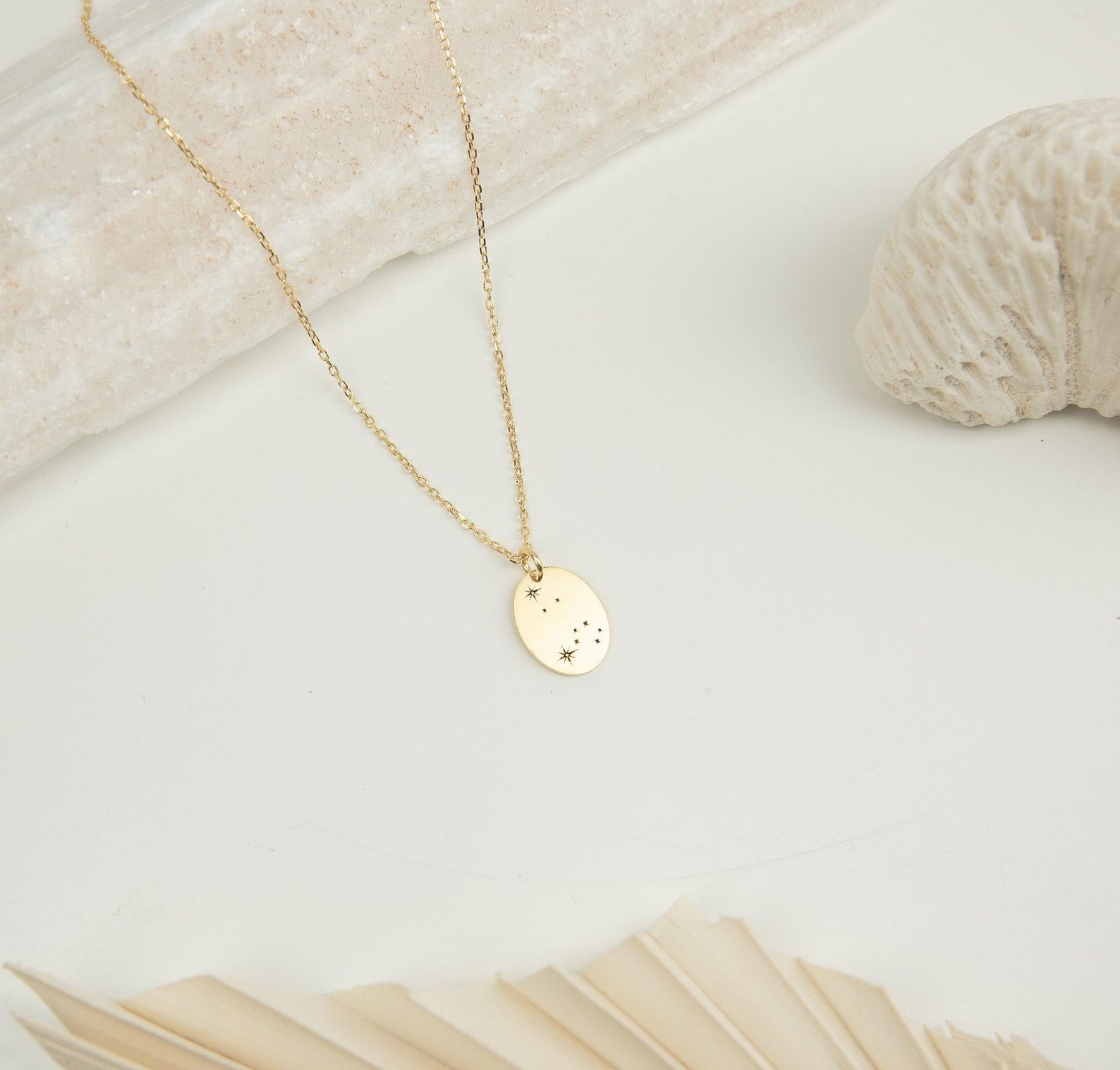 Personalized Zodiac Signet Necklace