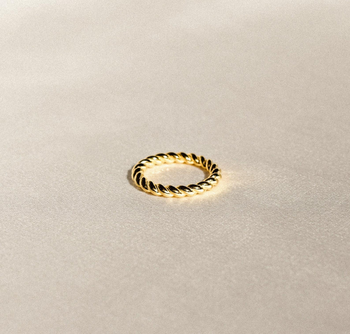 Personalized Twisted Gold Stacking Ring