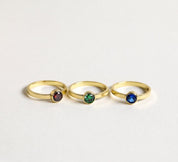 Dainty Birthstone Signet Ring for Mom