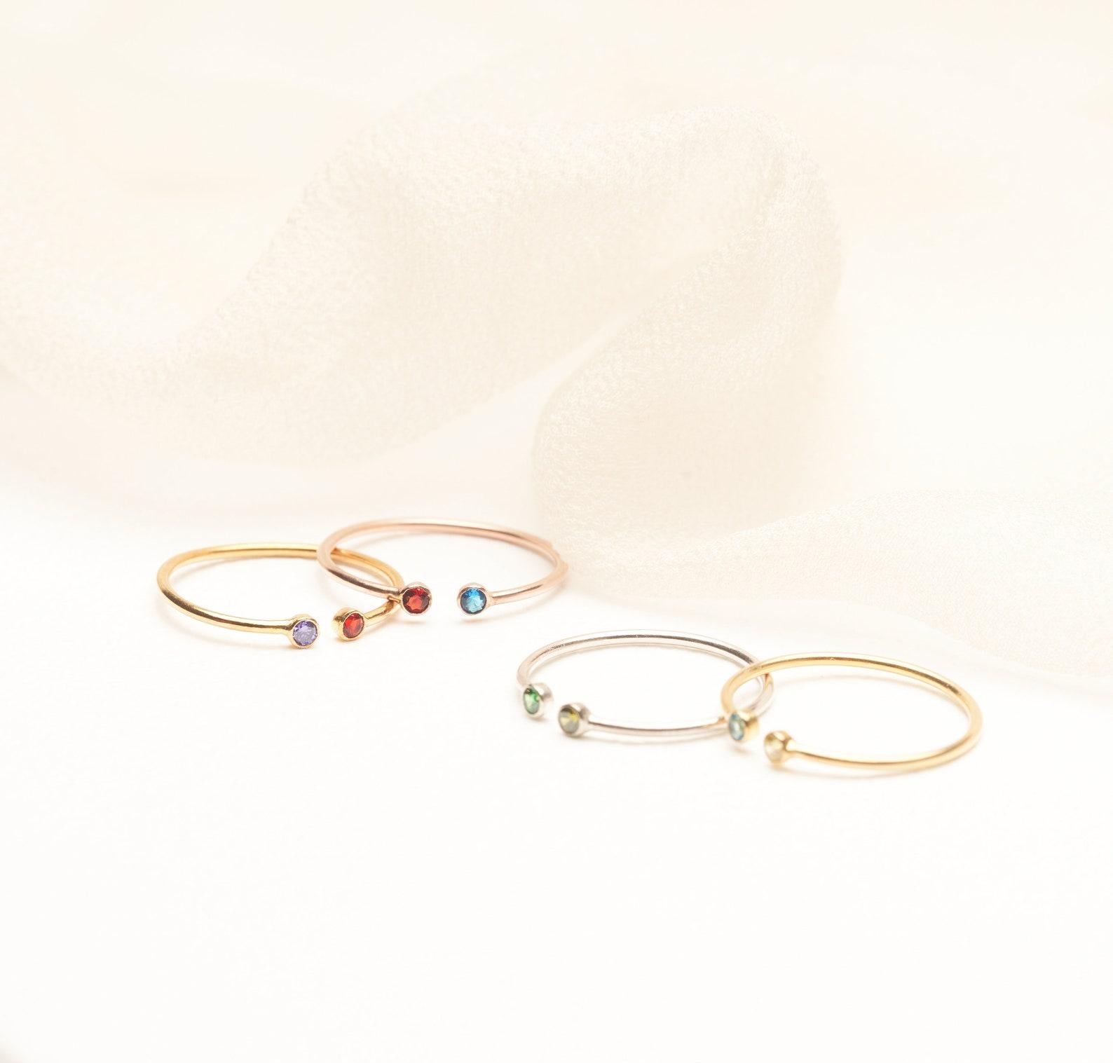 Personalized Birthstone Ring for Mothers