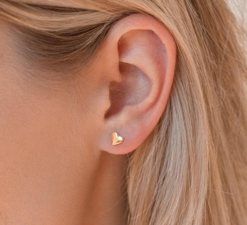 Minimalist Heart Stud Earrings