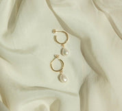 Pearl Huggie Earrings for Bridesmaids