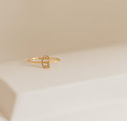 Personalized Pave Initial Ring in Silver Gold Rose Gold