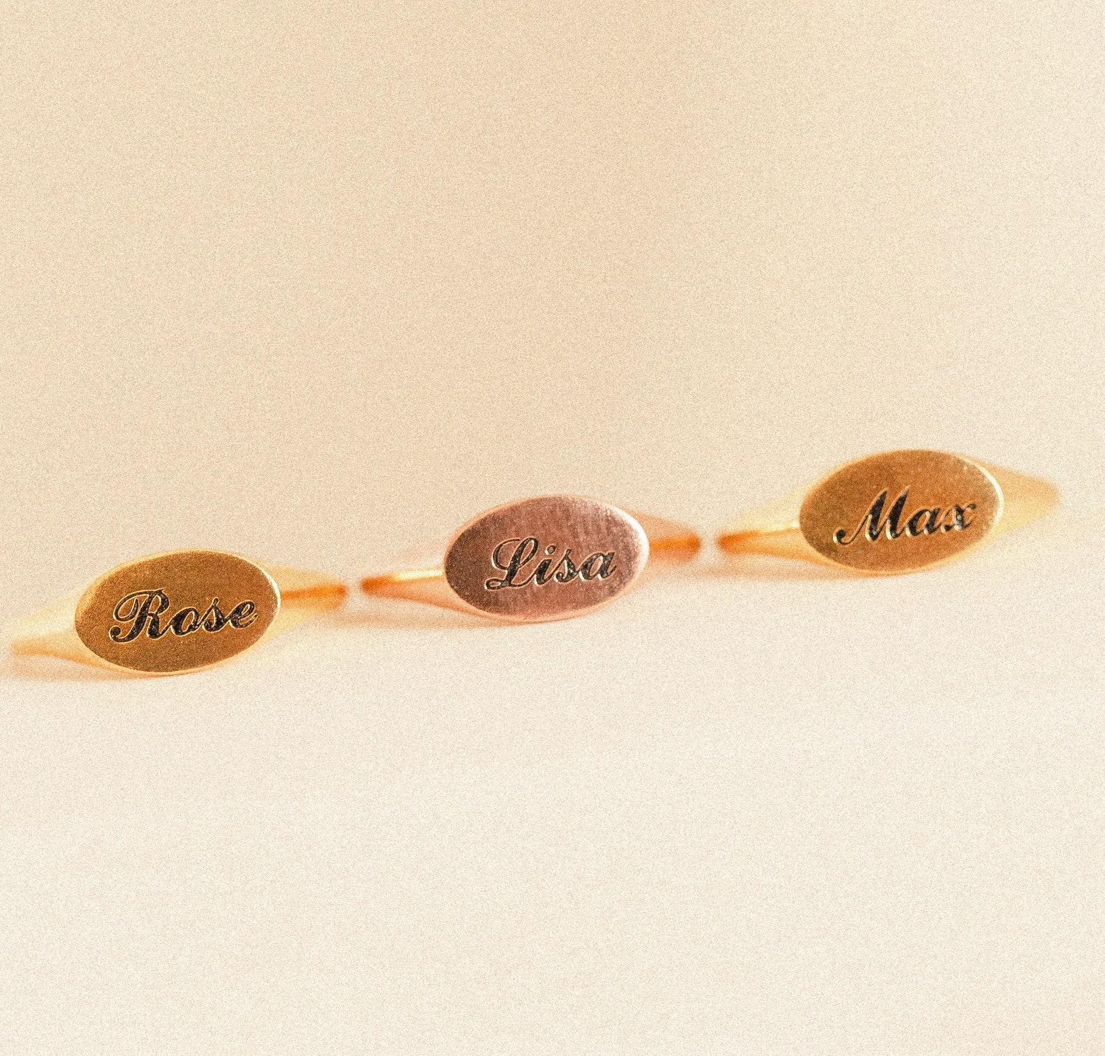 Personalized Minimalist Signet Ring Gift