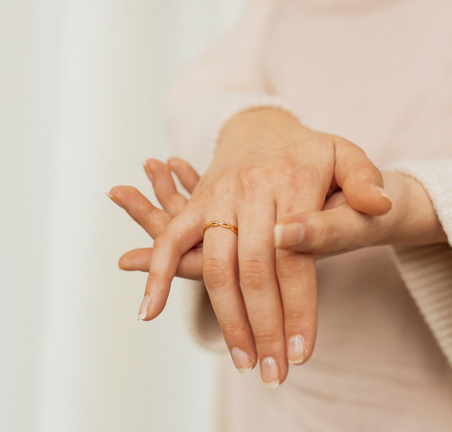 Gold Braided Ring for Friendship or Engagement