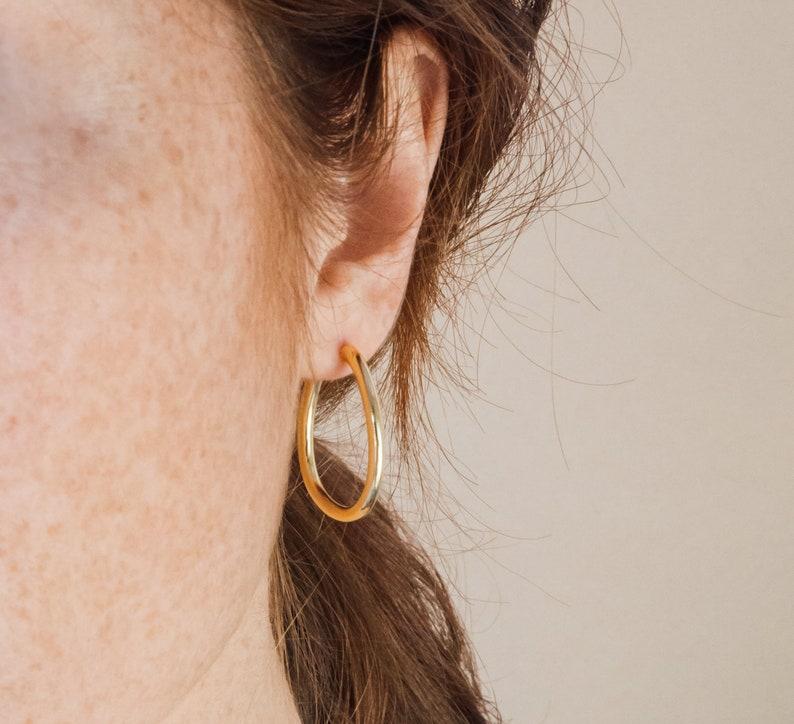 Gold Oval Hoop Earrings for Everyday Wear