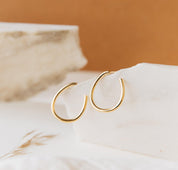 Gold Oval Hoop Earrings for Everyday Wear