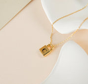 Initial Padlock Necklace for Her