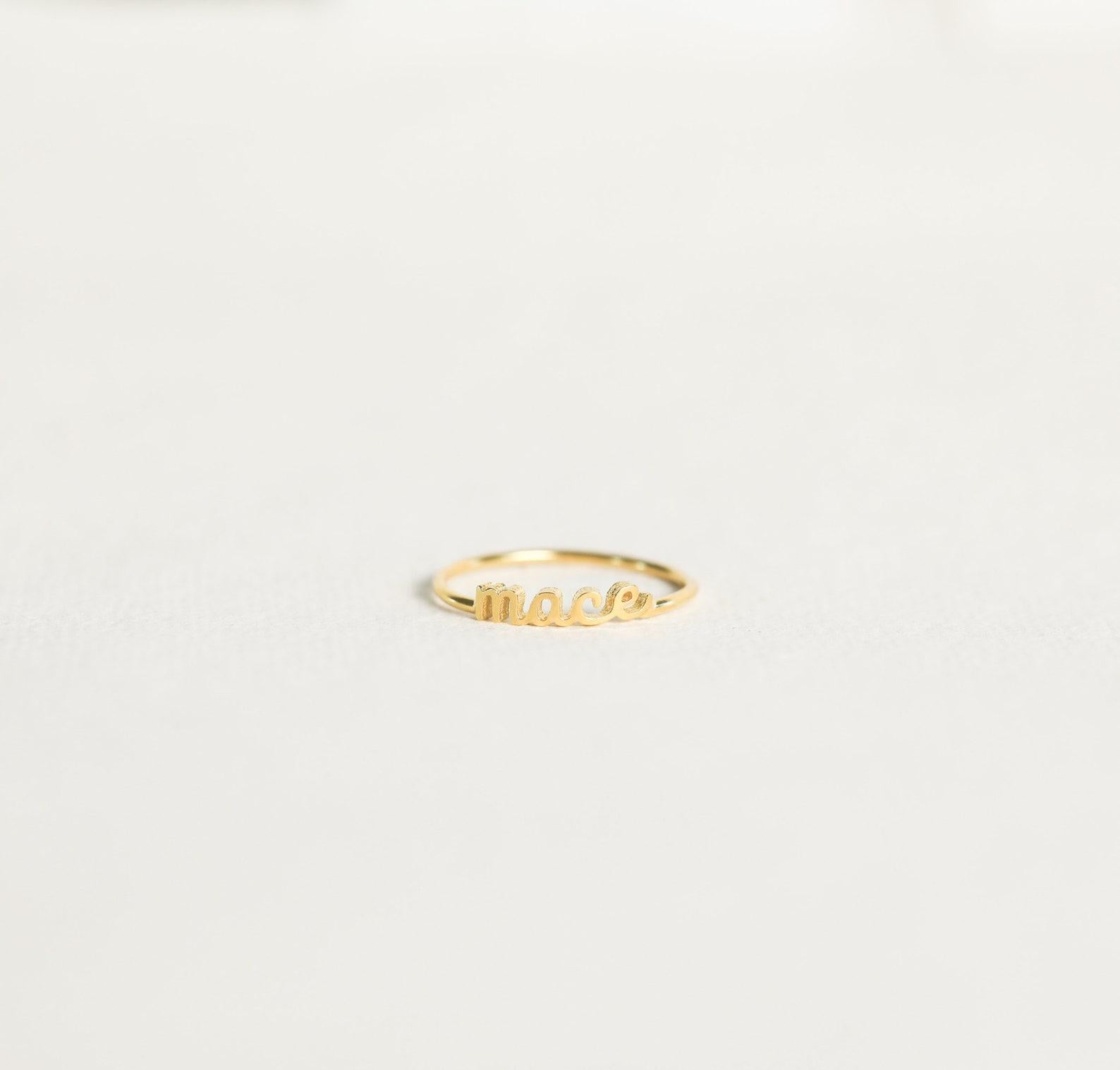 Personalized Dainty Name Ring for Moms